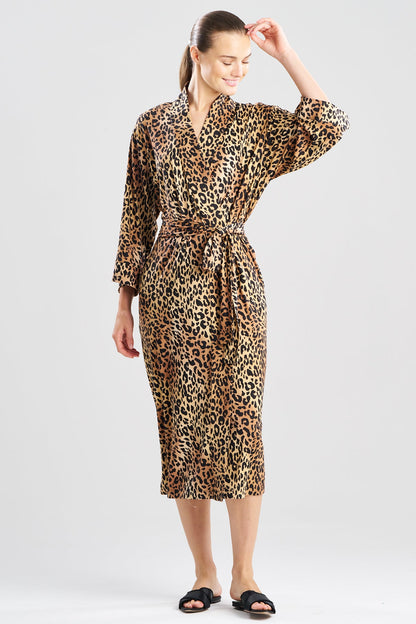 Exotic Animal Cozy Knit Robe Natural Natori