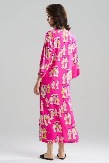 Geisha Challis Mandarin Caftan Pink Natori