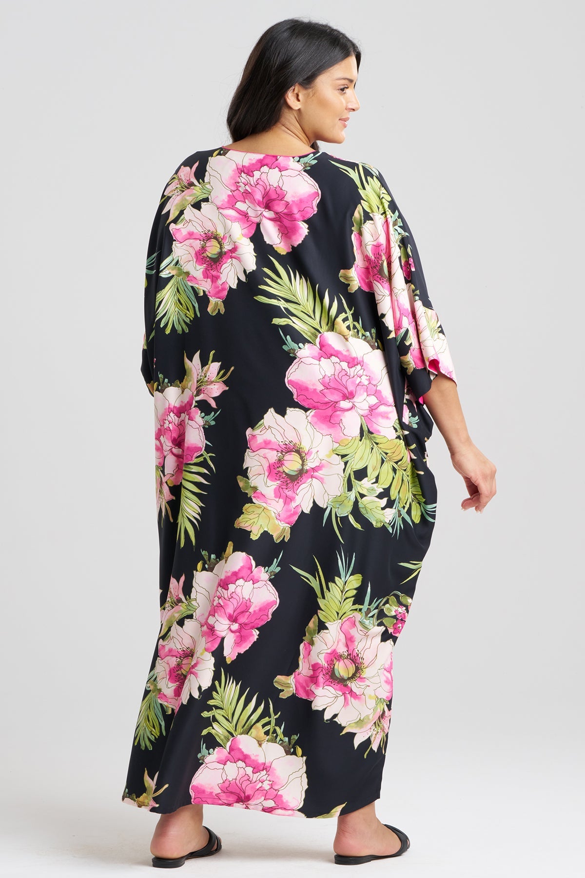 Sonomi Wedge Caftan Black Multi Natori
