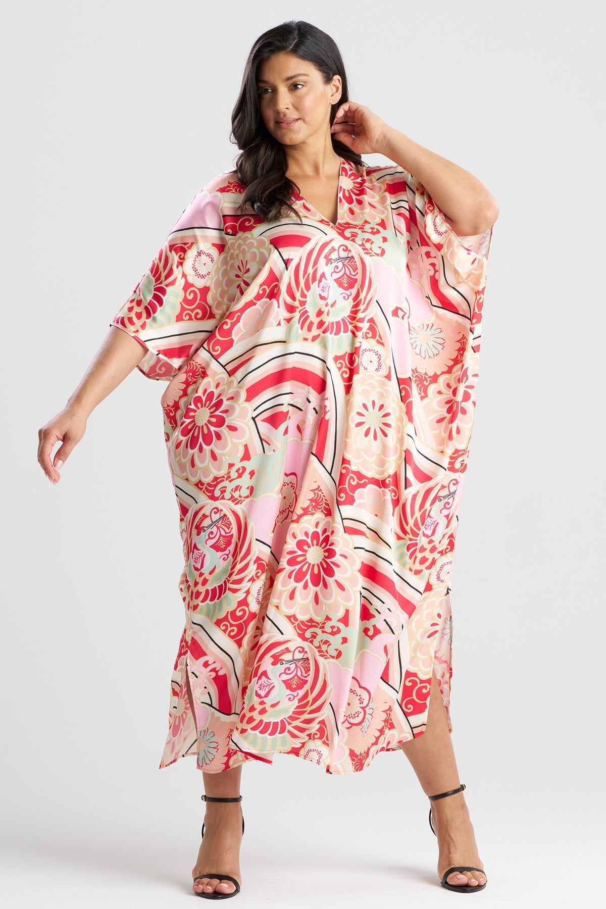 Medallion V-Neck Caftan Pink Natori