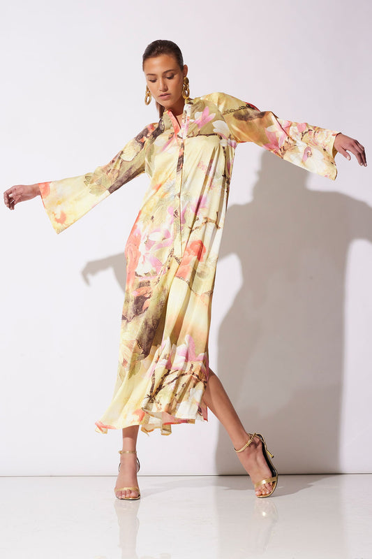 Floral Garden Zip Caftan Golden Hour Natori