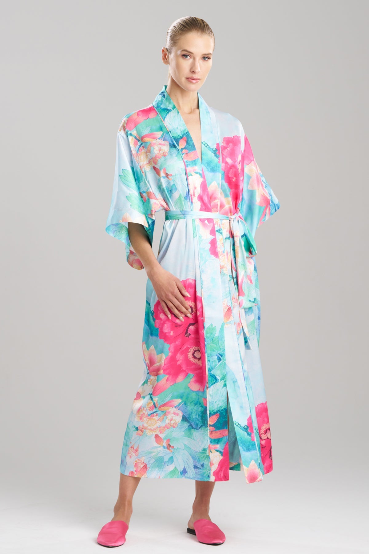 Floral Garden Robe Blue Multi Natori