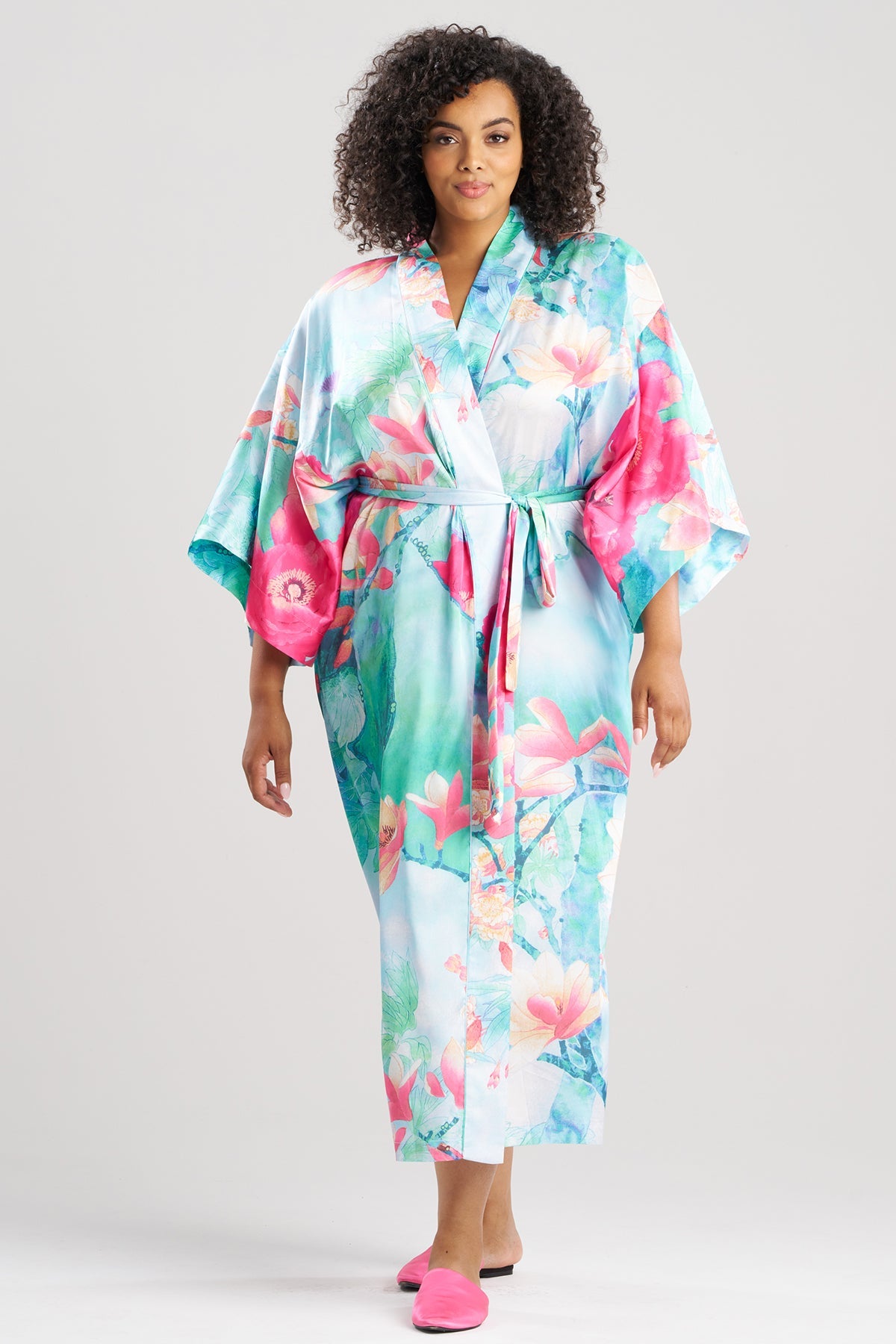 Floral Garden Robe Blue Multi Natori