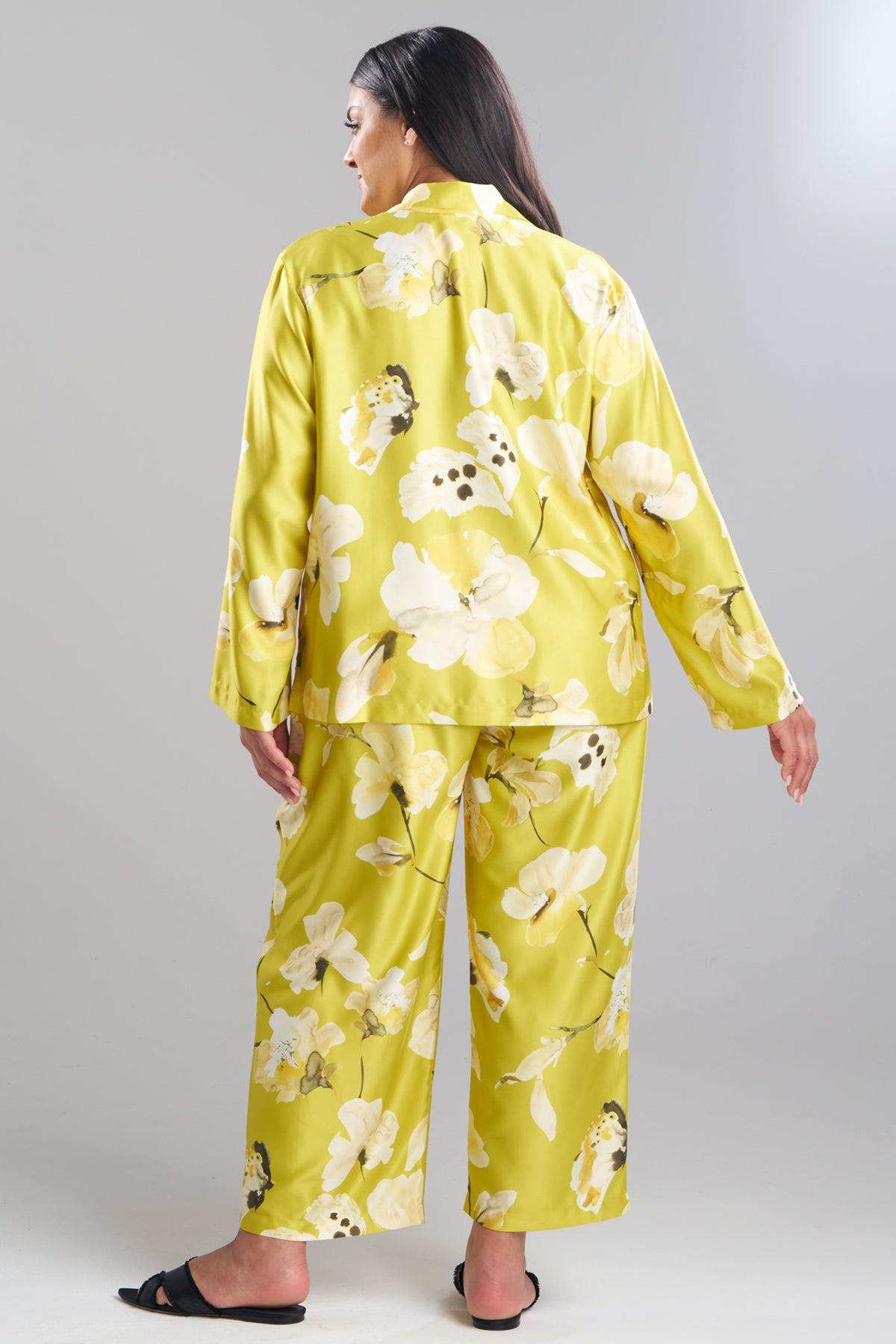 Aurelia Charmeuse Notch PJ Set Chartreuse Natori