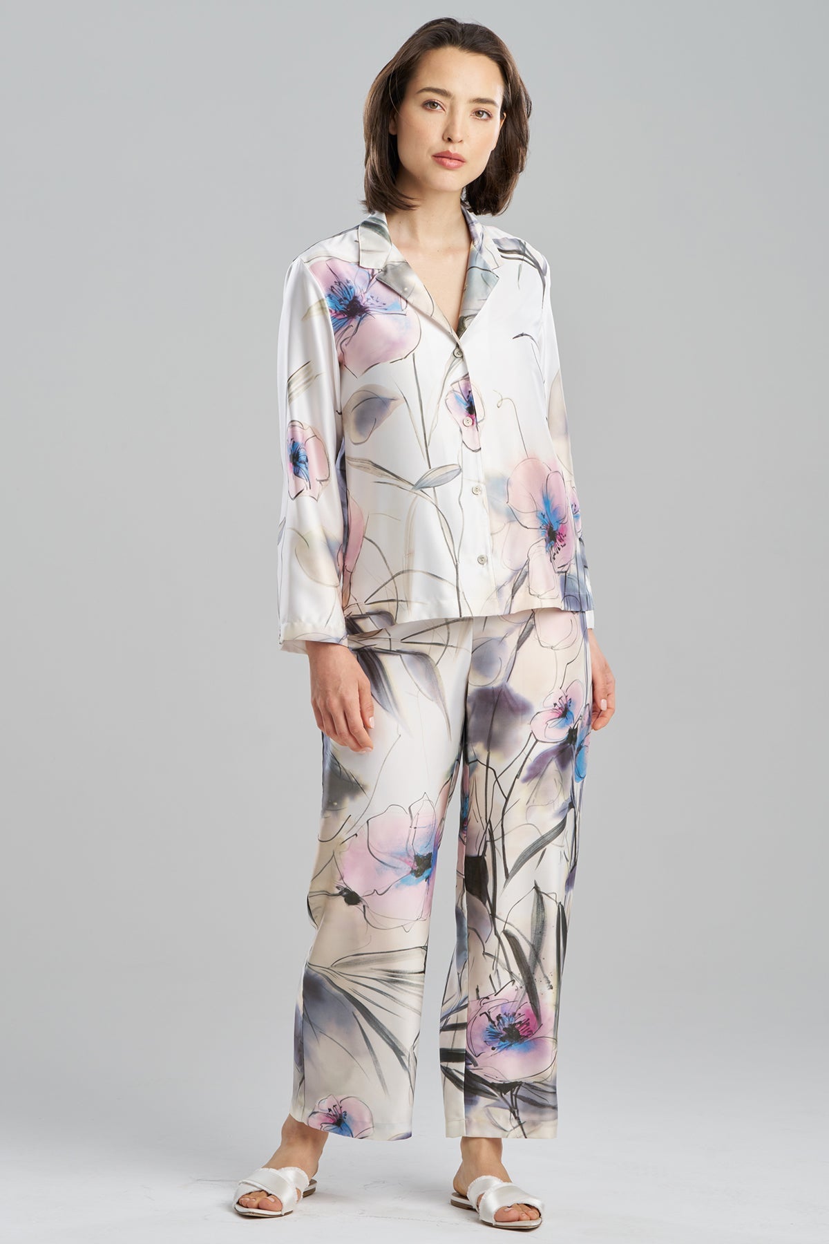 Hiyaku Printed Charmeuse Notch PJ Multi Natori