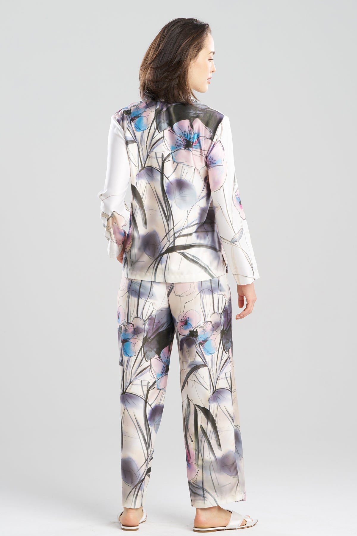 Hiyaku Printed Charmeuse Notch PJ Multi Natori