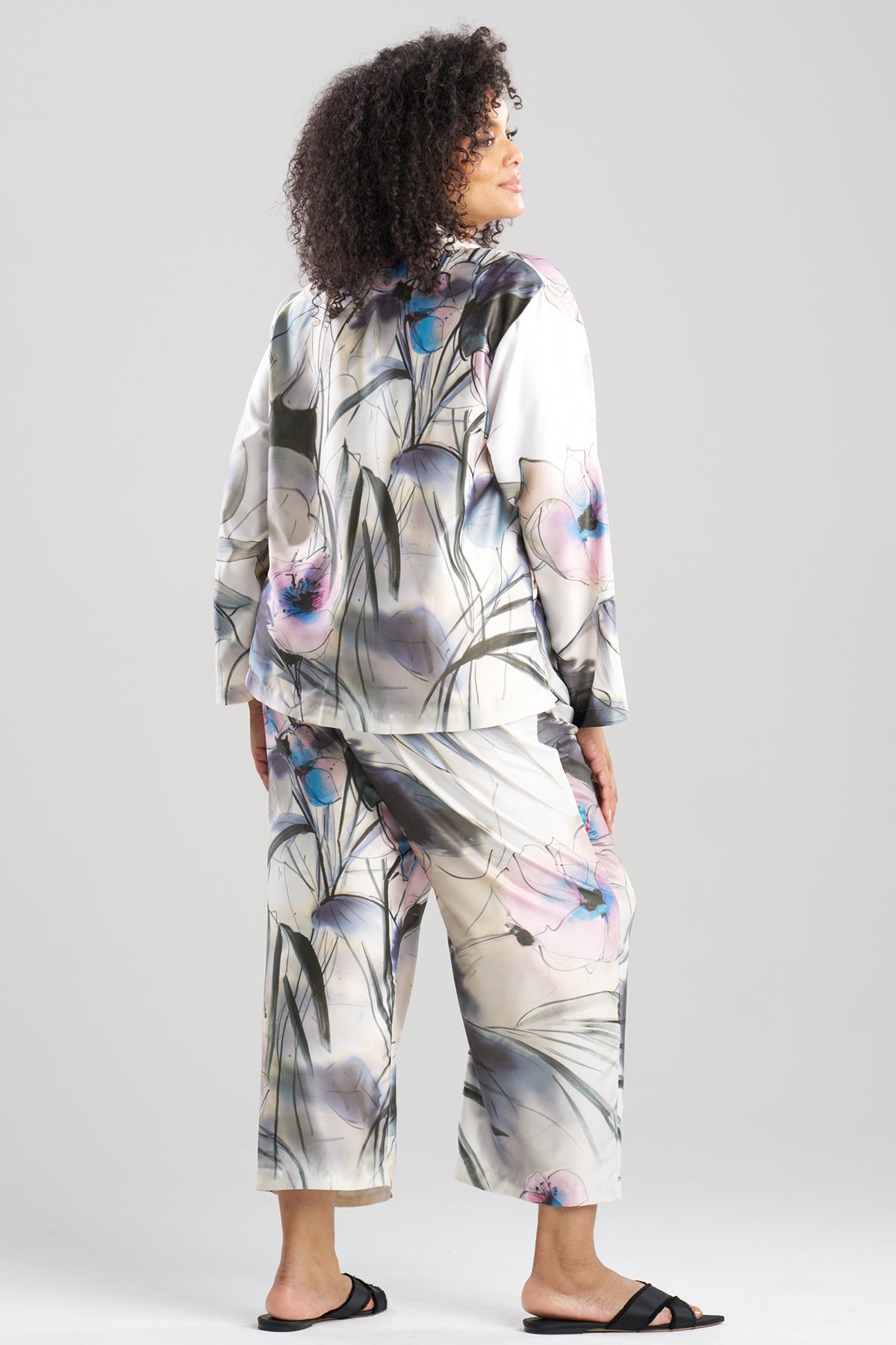 Hiyaku Printed Charmeuse Notch PJ Multi Natori