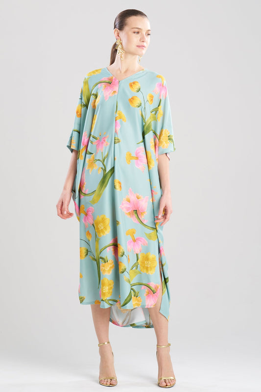 Solene Matte Charmeuse Zip Caftan Multi Natori