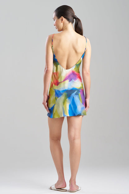 Kumo Printed Stretch Satin Chemise Kumo Multi Natori