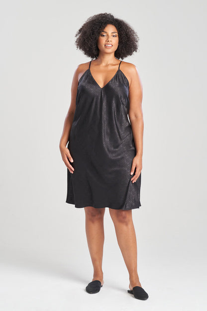 Buy Infinity Jacquard Slip in Black Online Black Natori
