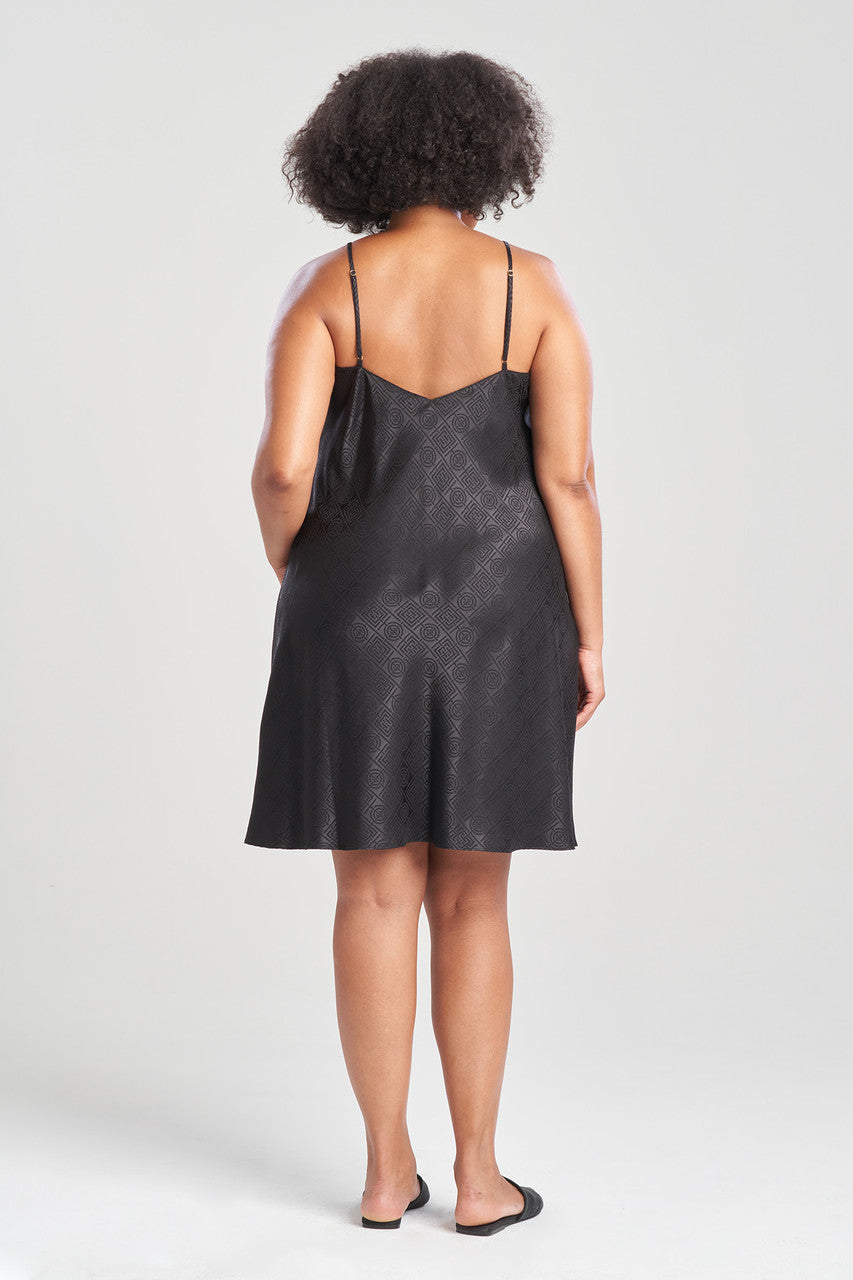 Buy Infinity Jacquard Slip in Black Online Black Natori