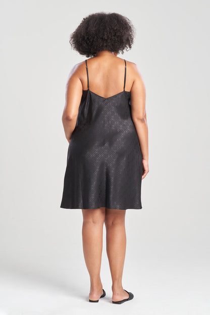 Buy Infinity Jacquard Slip in Black Online Black Natori