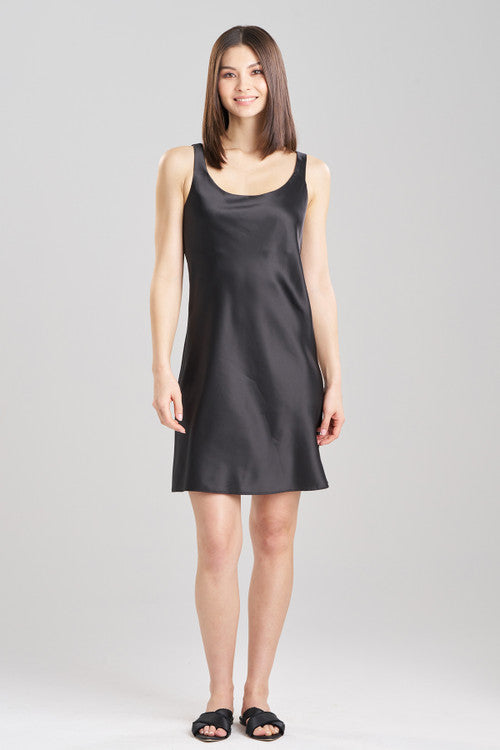 Buy Glamour Slit Chemise in Black Online Black Natori