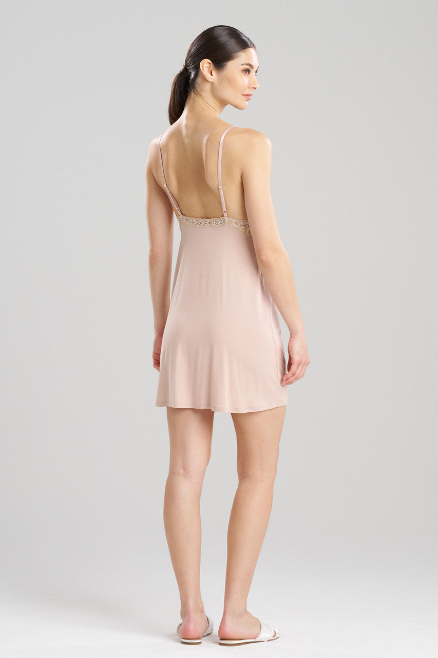 Buy Feathers Essentials Lenzing™ Ecovero™ Viscose Lace Chemise in Café Online Café Natori