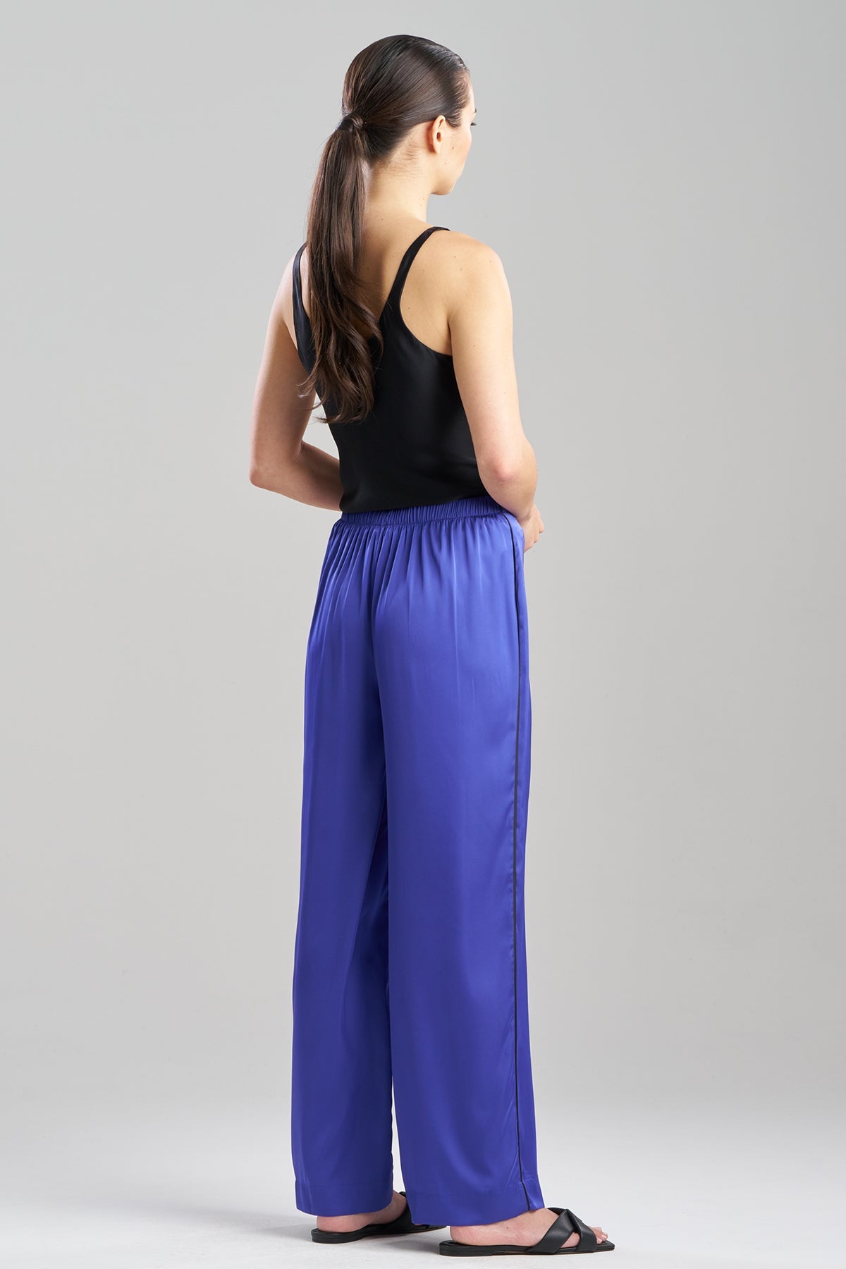 Satin Essentials Wide Leg Pants Blueberry Natori