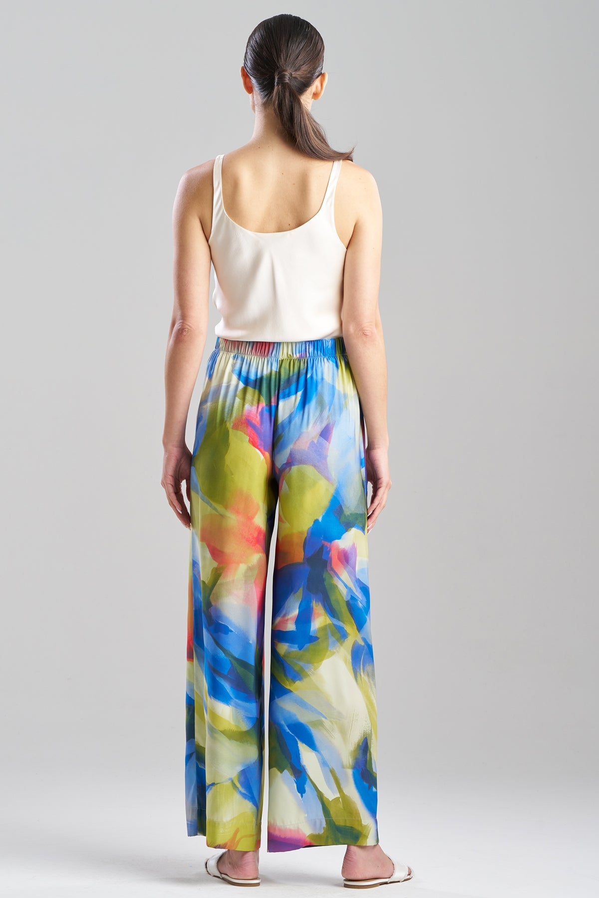 Kumo Printed Stretch Satin Wide Leg Pants Kumo Multi Natori