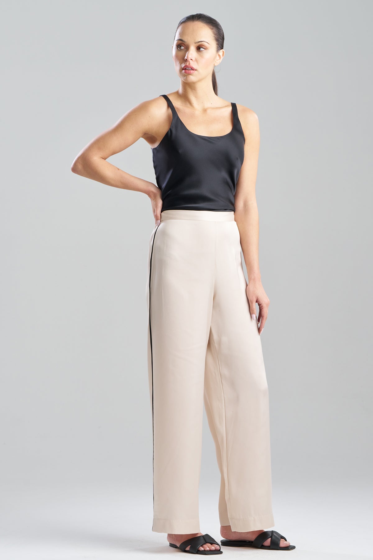 Satin Essentials Wide Leg Pants Wheat Natori