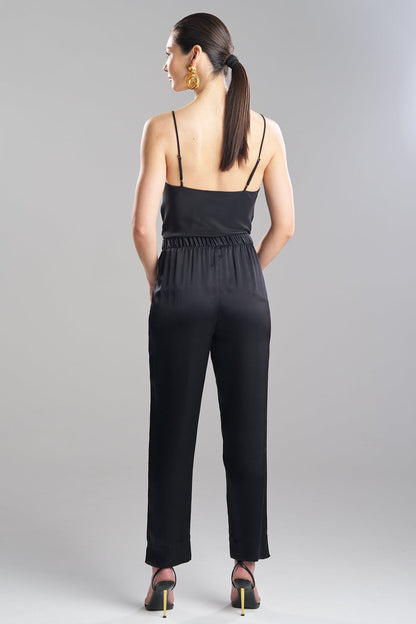 Buy Key Essentials Silk Straight Leg Pants in Black Online Black Natori