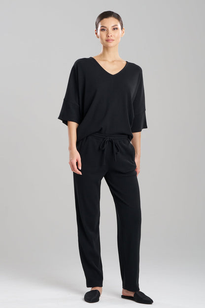 Tranquility Waffle Tapered Pants Black Natori