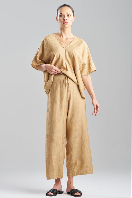 Terra Foil Crinkle Pants Cavern Clay Natori