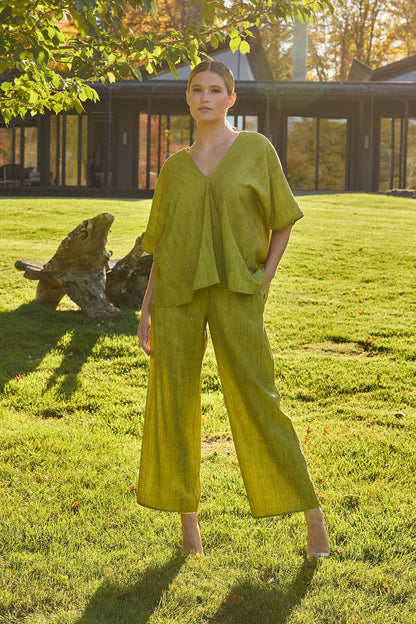Terra Foil Crinkle Pants Olive Natori