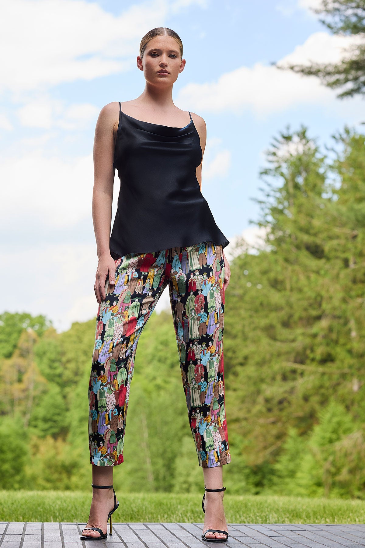 Buy Dynasty Cropped Pants in Black Online Black Natori
