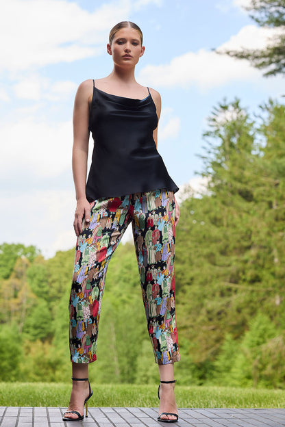 Buy Dynasty Cropped Pants in Black Online Black Natori