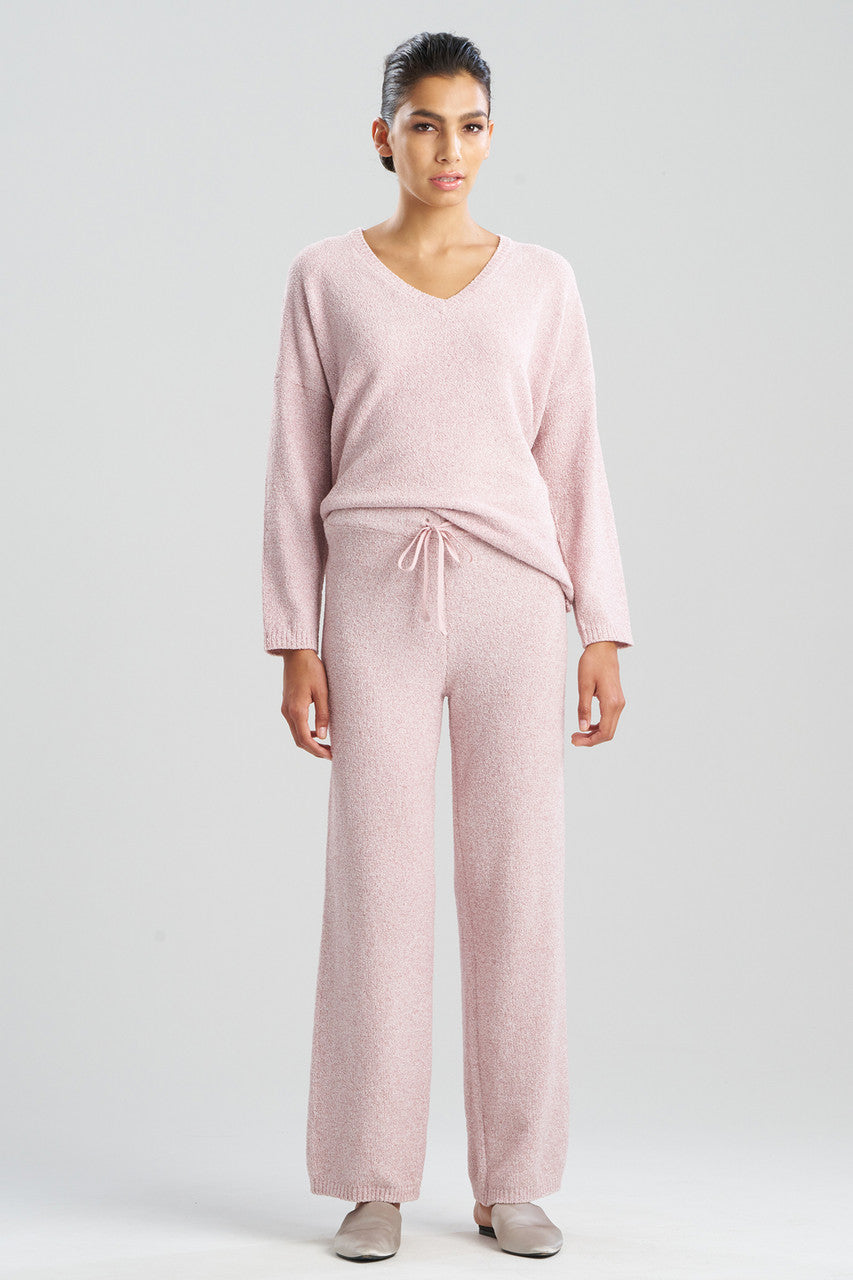 Buy Aura Heather Chenille Straight Leg Pants in Heather Nude Blush Online Heather Nude Blush Natori