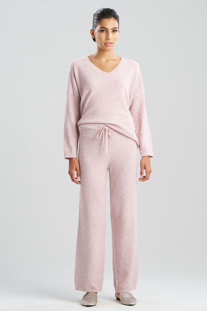 Buy Aura Heather Chenille Straight Leg Pants in Heather Nude Blush Online Heather Nude Blush Natori