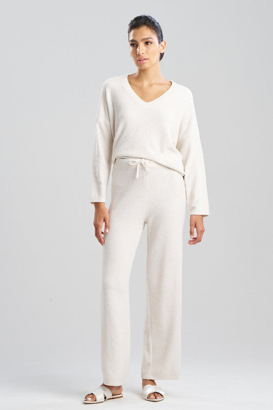 Buy Aura Heather Chenille Straight Leg Pants in Heather White Opal Online Heather White Opal Natori