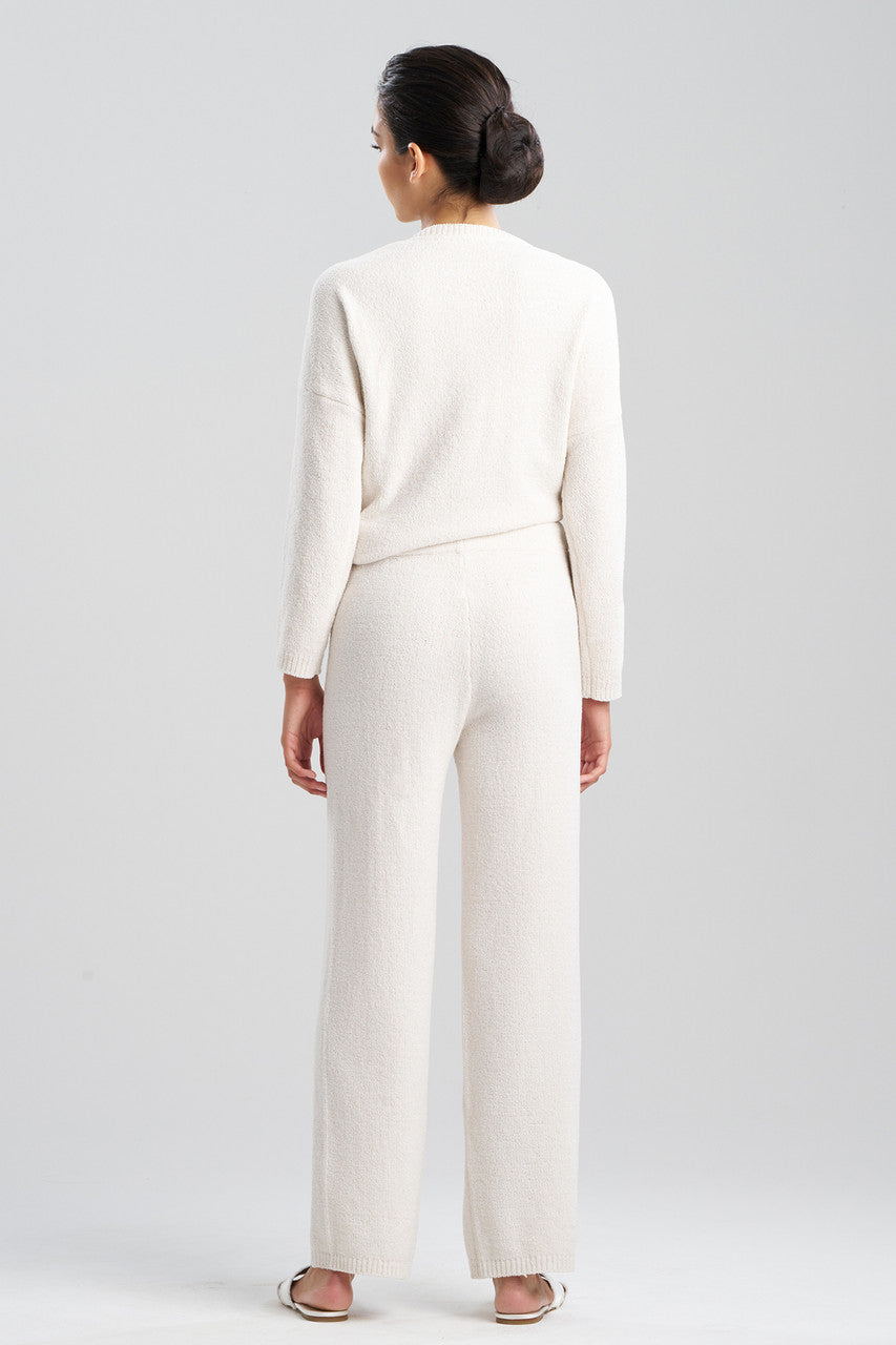 Buy Aura Heather Chenille Straight Leg Pants in Heather White Opal Online Heather White Opal Natori