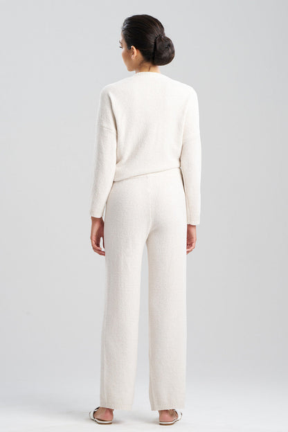 Buy Aura Heather Chenille Straight Leg Pants in Heather White Opal Online Heather White Opal Natori