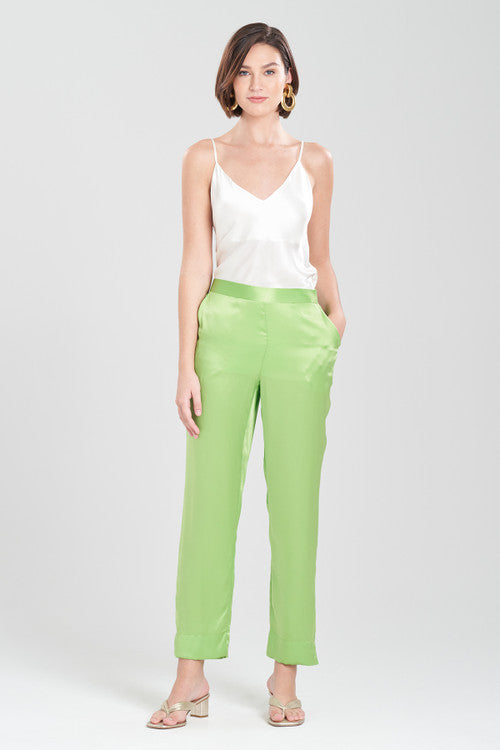 Buy Key Essentials Silk Straight Leg Pants in Limon Online Limon Natori