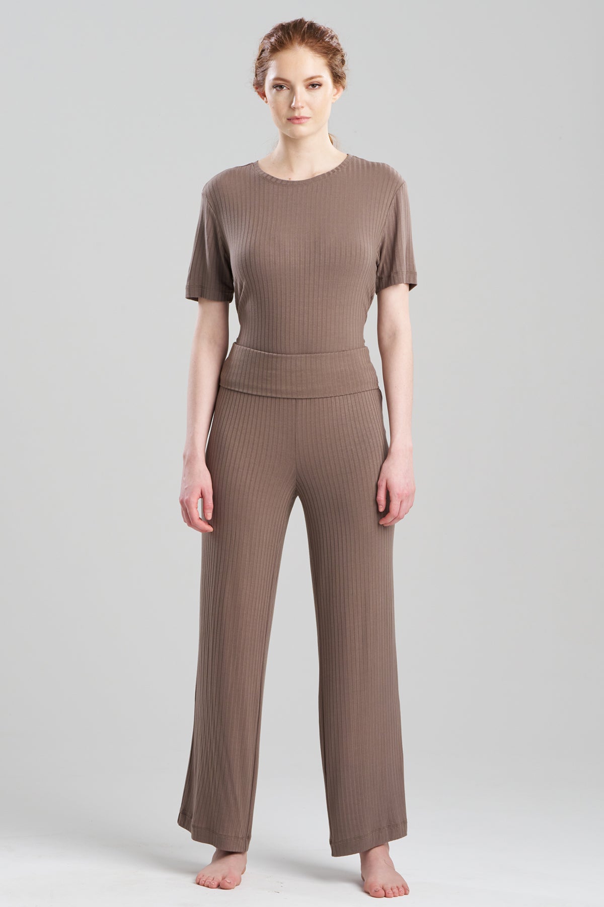 Skye Rib Ease Pants Dark Taupe Natori