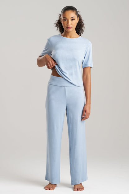 Skye Rib Ease Pants Blue Sky Natori