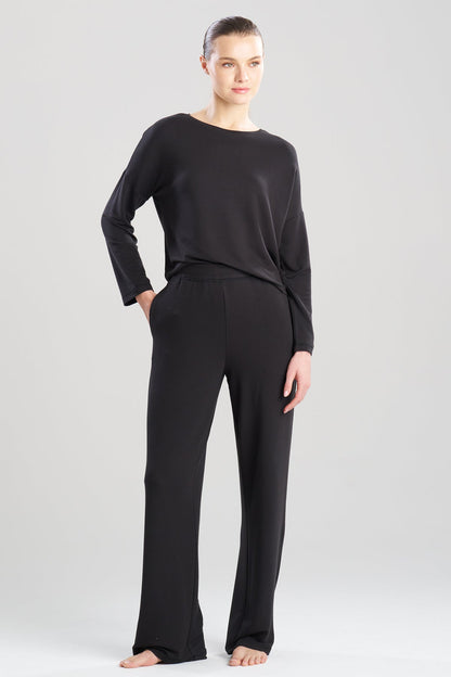 Kaia Terry Everywhere Straight Leg Pants Black Natori