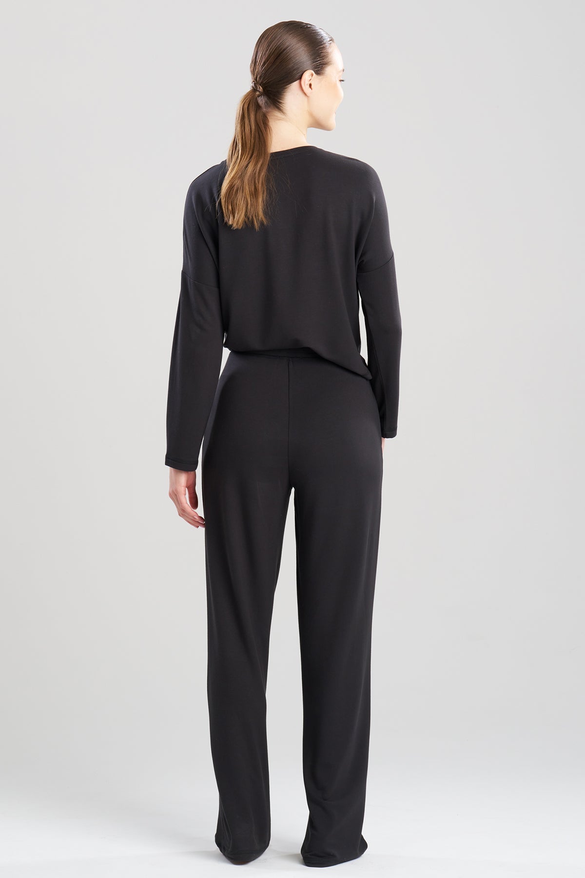 Kaia Terry Everywhere Straight Leg Pants Black Natori