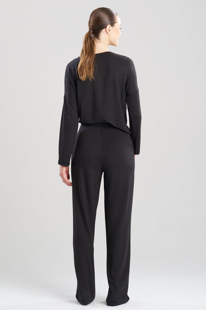 Kaia Terry Everywhere Straight Leg Pants Black Natori