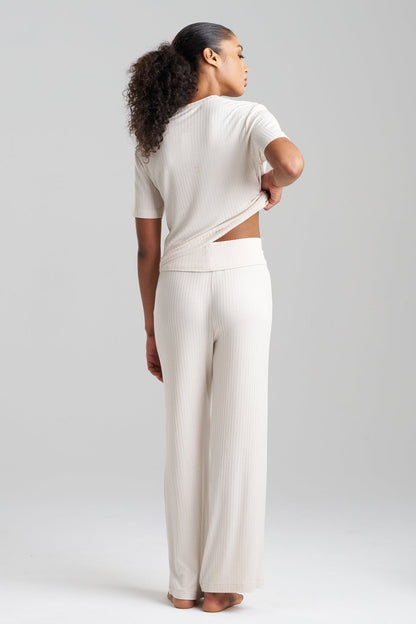 Skye Rib Ease Pants Ecru Natori
