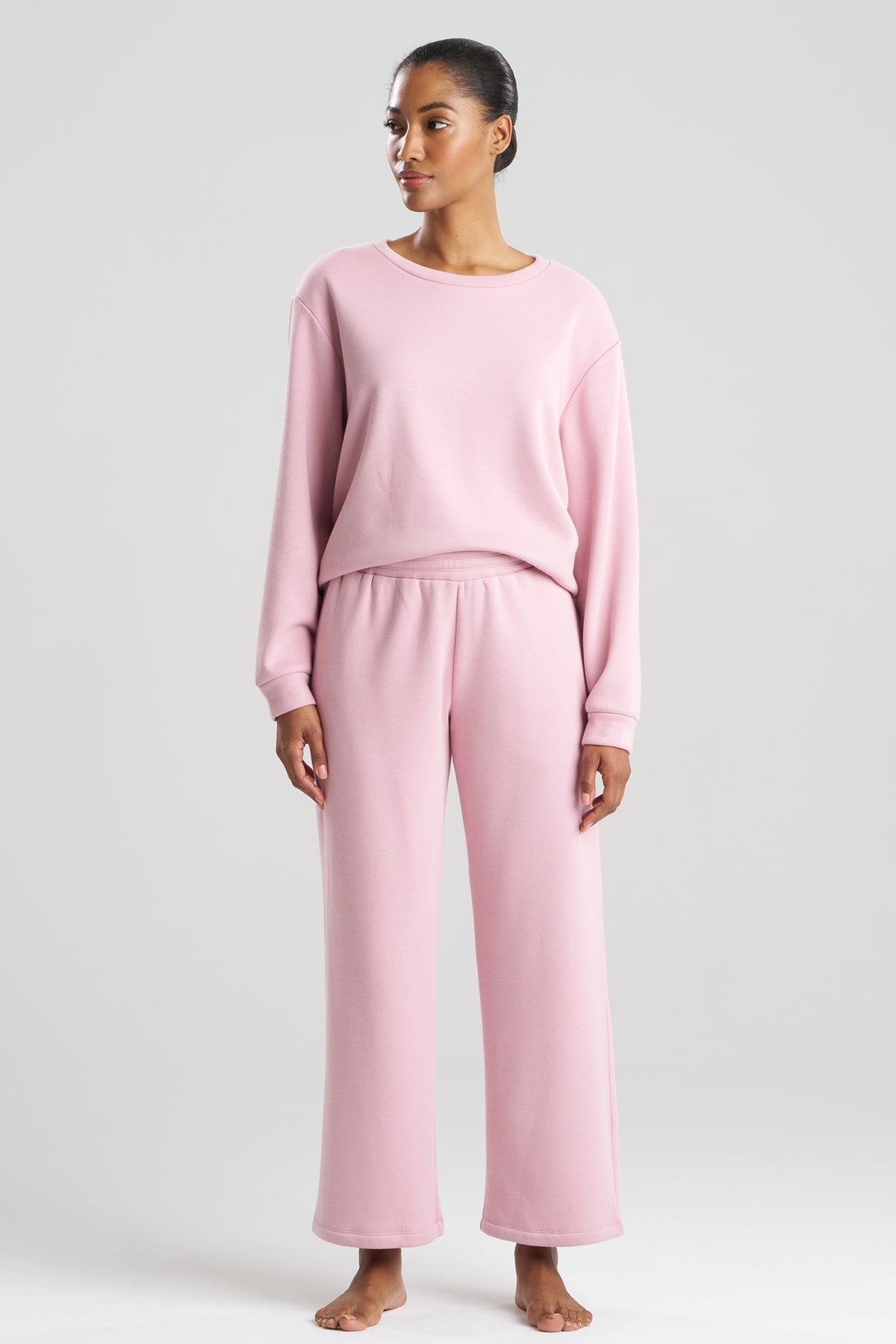 Nova Cozy Brushed Knit Everywhere Straight Leg Pants Rose Quartz Natori
