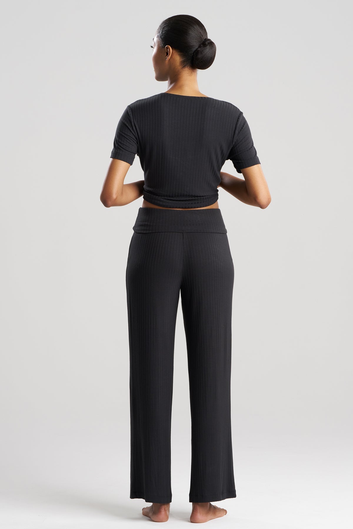 Skye Rib Ease Pants Black Natori