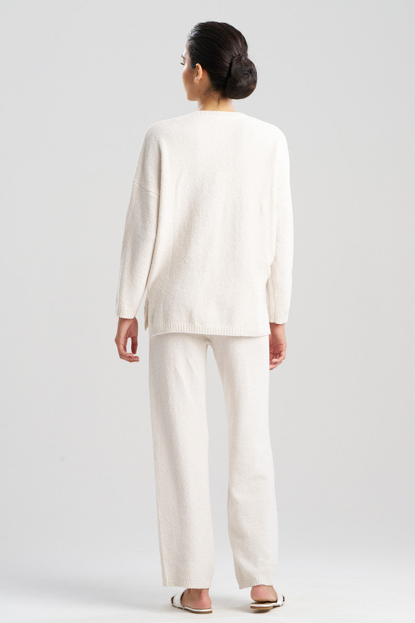 Buy Aura Heather Chenille V-Neck Top in Heather White Opal Online Heather White Opal Natori