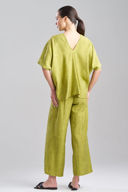 Terra Foil Crinkle Caftan Shirt Olive Natori