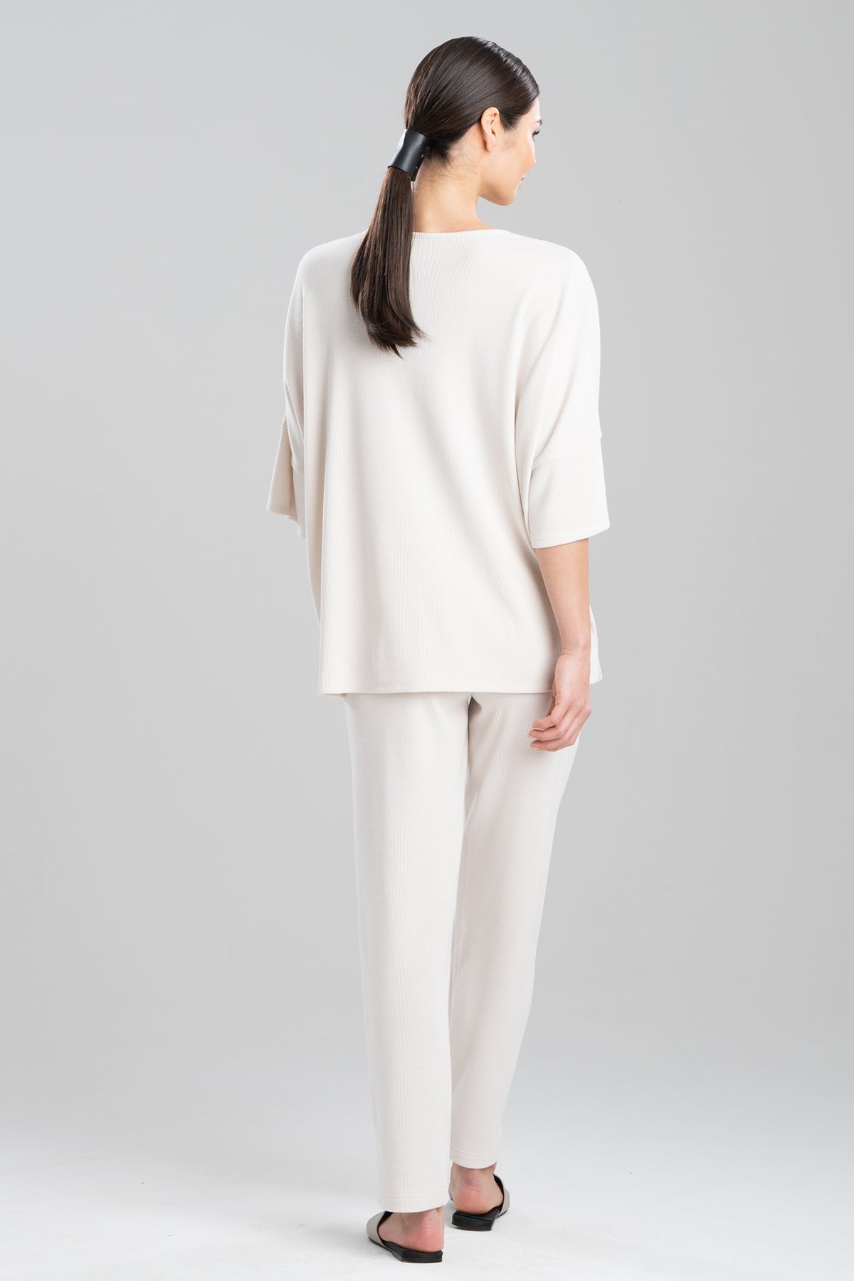 Tranquility Waffle V-Neck Top White Opal Natori