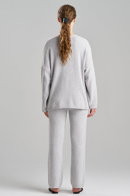 Buy Aura Heather Chenille V-Neck Top in Heather Dove Grey Online Heather Dove Grey Natori