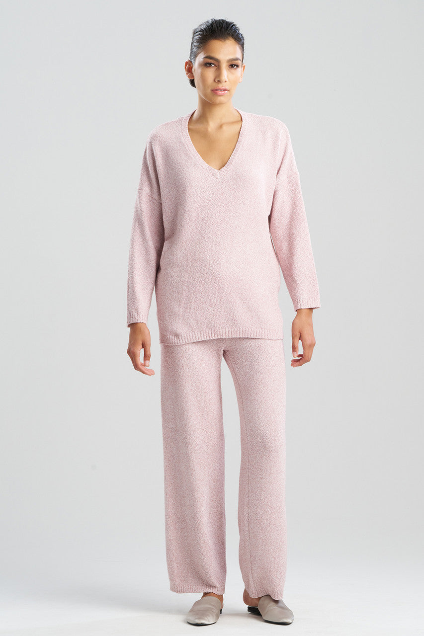 Buy Aura Heather Chenille V-Neck Top in Heather Nude Blush Online Heather Nude Blush Natori