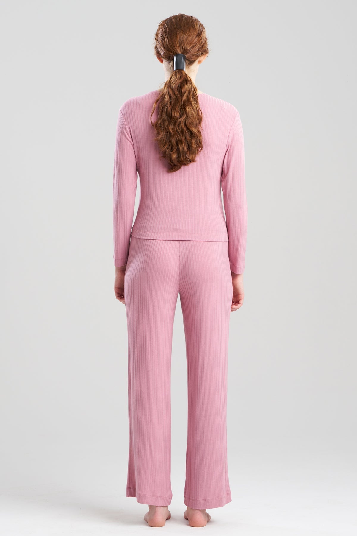 Skye Rib Ease Long Sleeve Top Tea Pink Natori