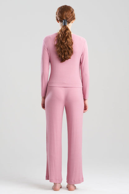 Skye Rib Ease Long Sleeve Top Tea Pink Natori