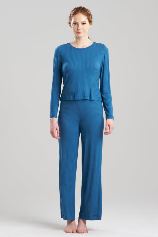 Skye Rib Ease Long Sleeve Top Midnight Teal Natori