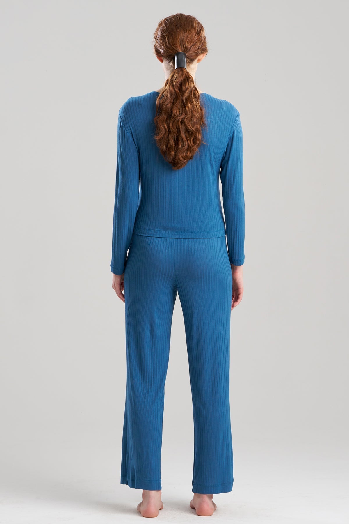 Skye Rib Ease Long Sleeve Top Midnight Teal Natori